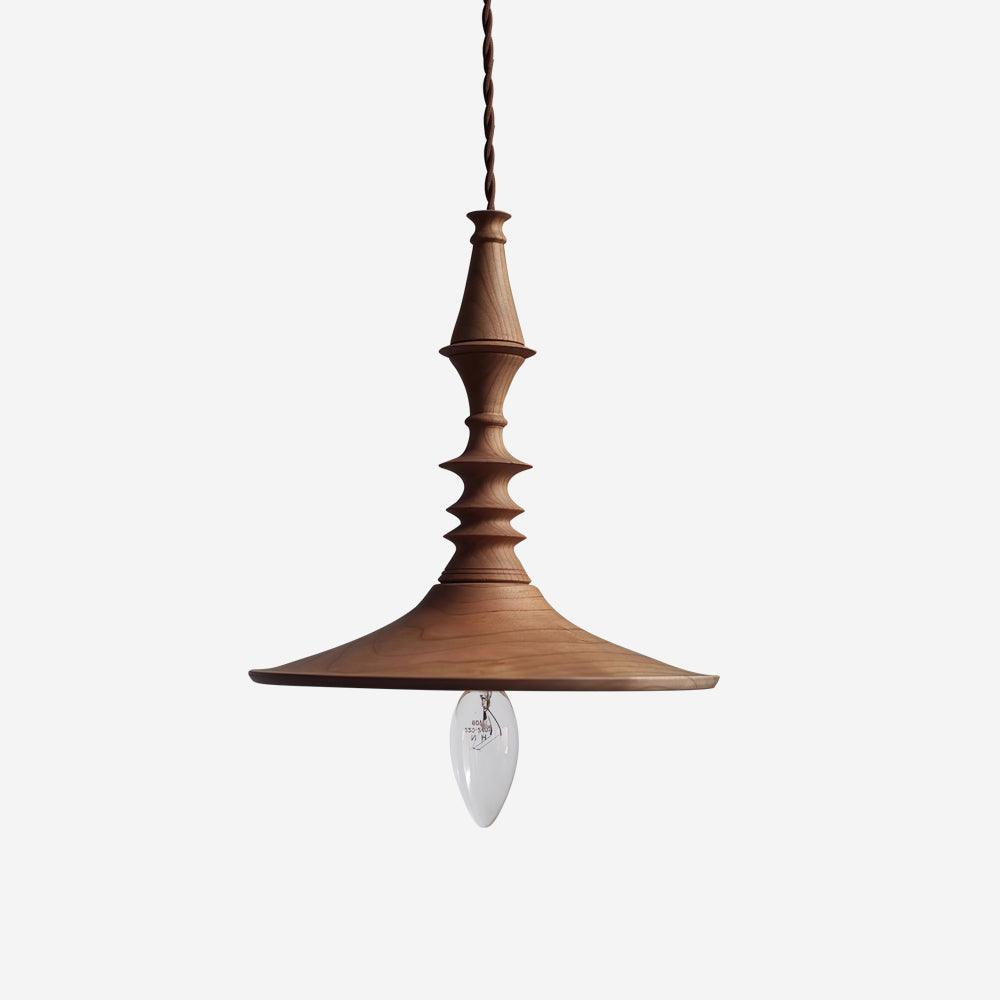 Pendant Lamp Wood Walnut Shade Modern Minimalist Cozy Warm - Neutralighting