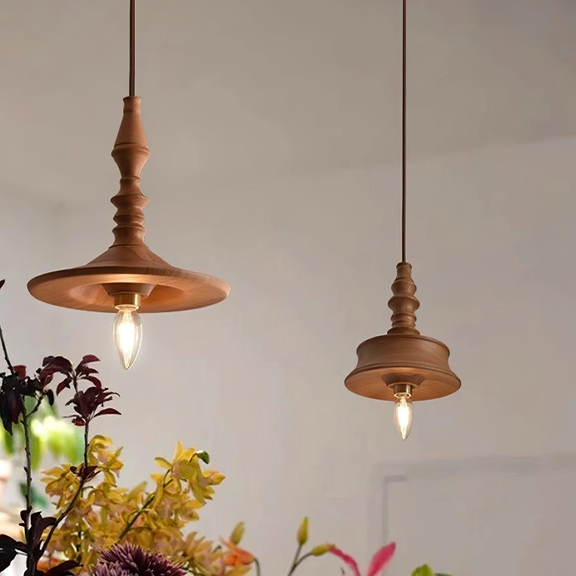 Pendant Lamp Wood Walnut Shade Modern Minimalist Cozy Warm - Neutralighting