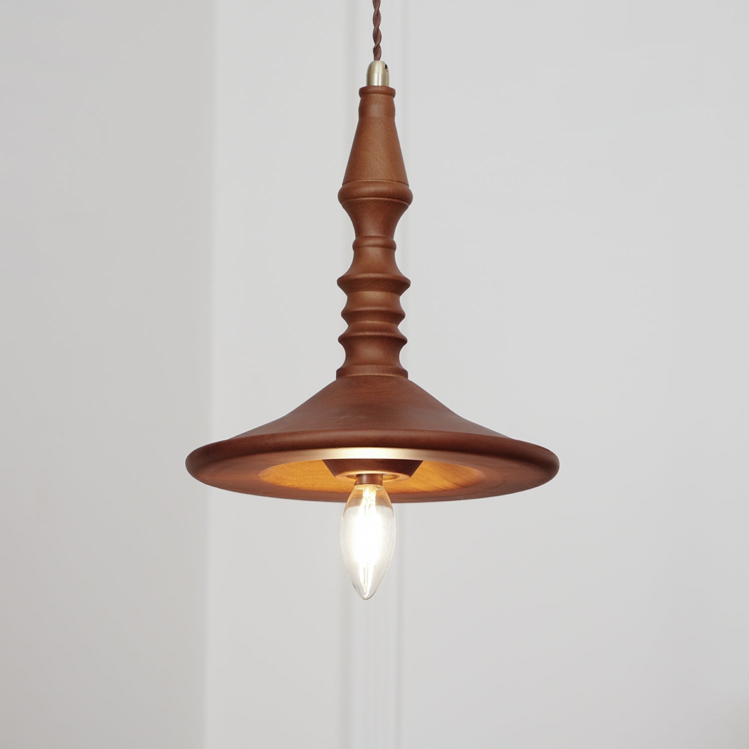 Pendant Lamp Wood Walnut Shade Modern Minimalist Cozy Warm - Neutralighting