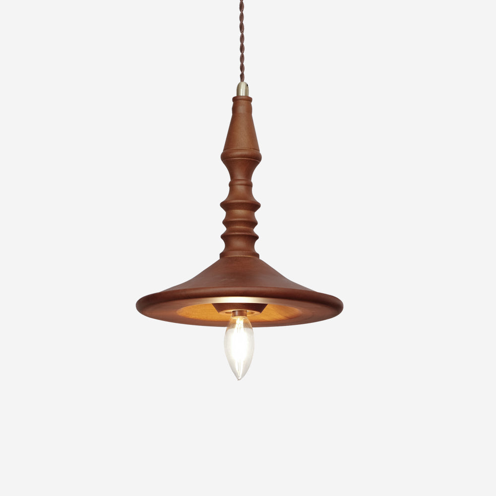 Pendant Lamp Wood Walnut Shade Modern Minimalist Cozy Warm - Neutralighting