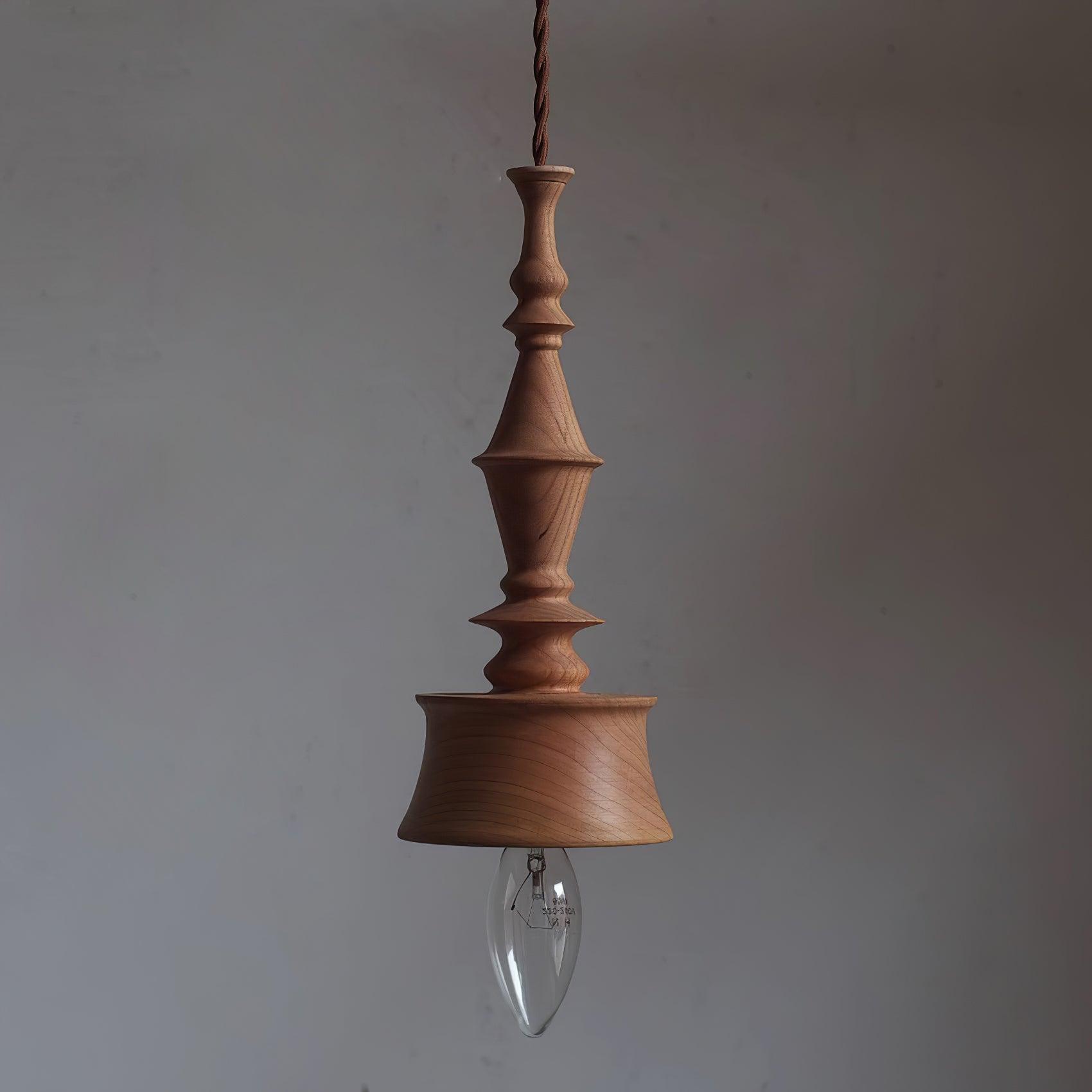 Pendant Lamp Wood Walnut Shade Modern Minimalist Cozy Warm - Neutralighting