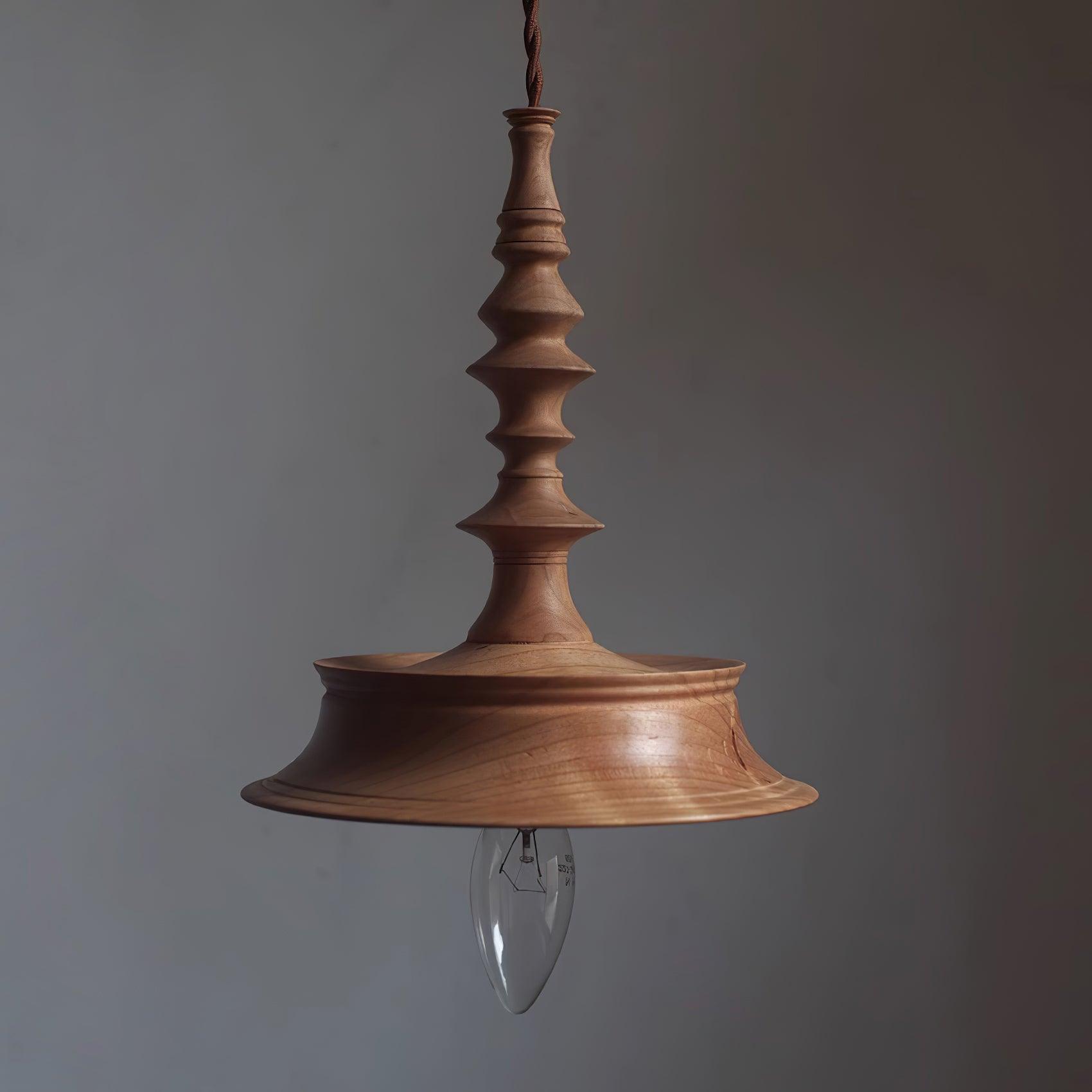 Pendant Lamp Wood Walnut Shade Modern Minimalist Cozy Warm - Neutralighting