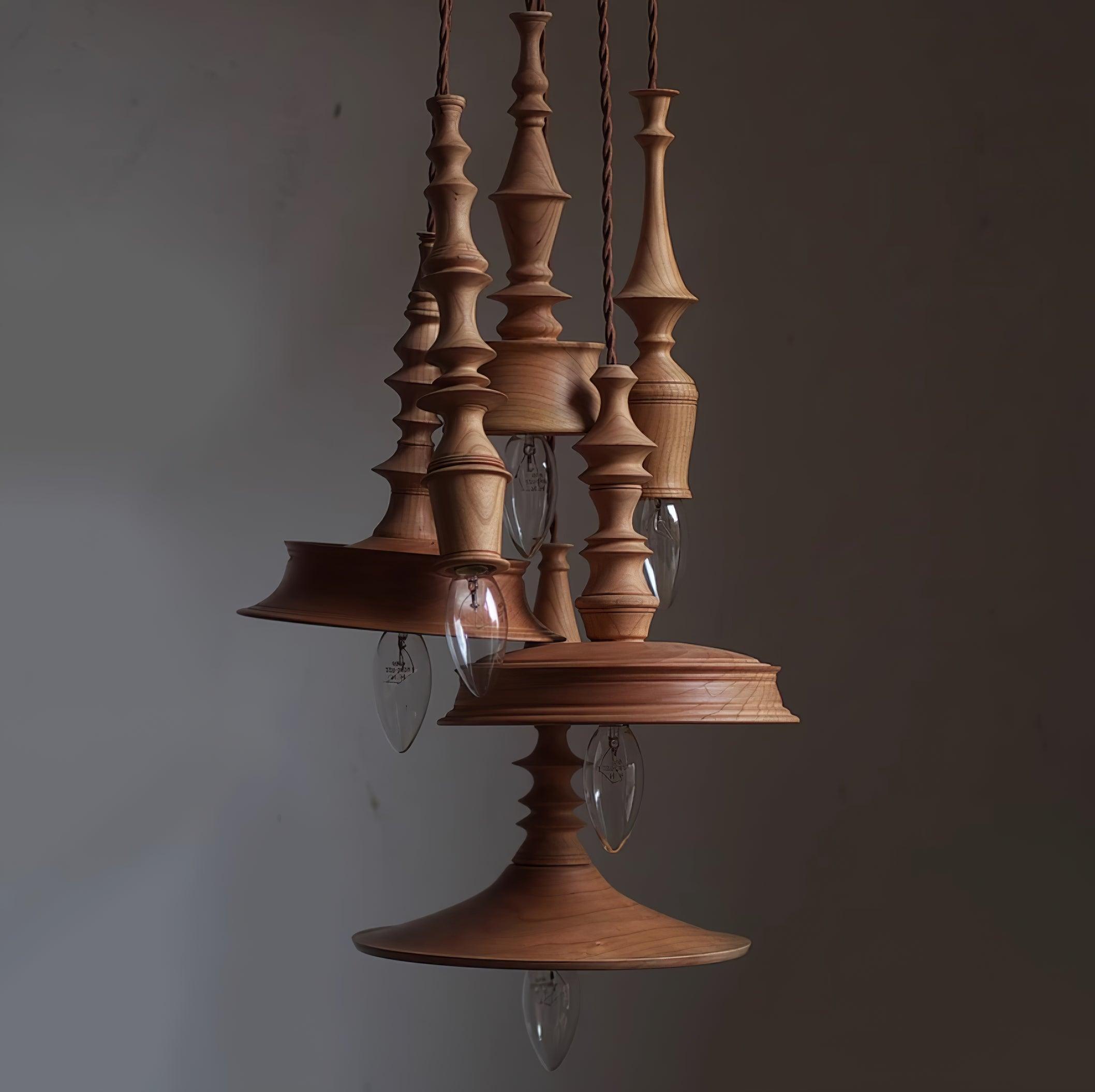 Pendant Lamp Wood Walnut Shade Modern Minimalist Cozy Warm - Neutralighting