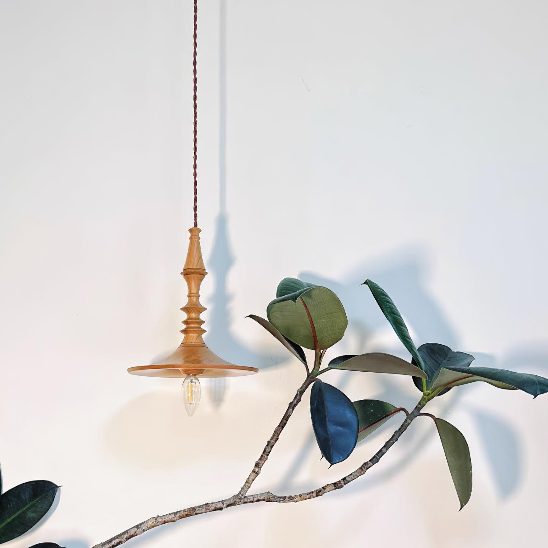 Pendant Lamp Wood Walnut Shade Modern Minimalist Cozy Warm - Neutralighting