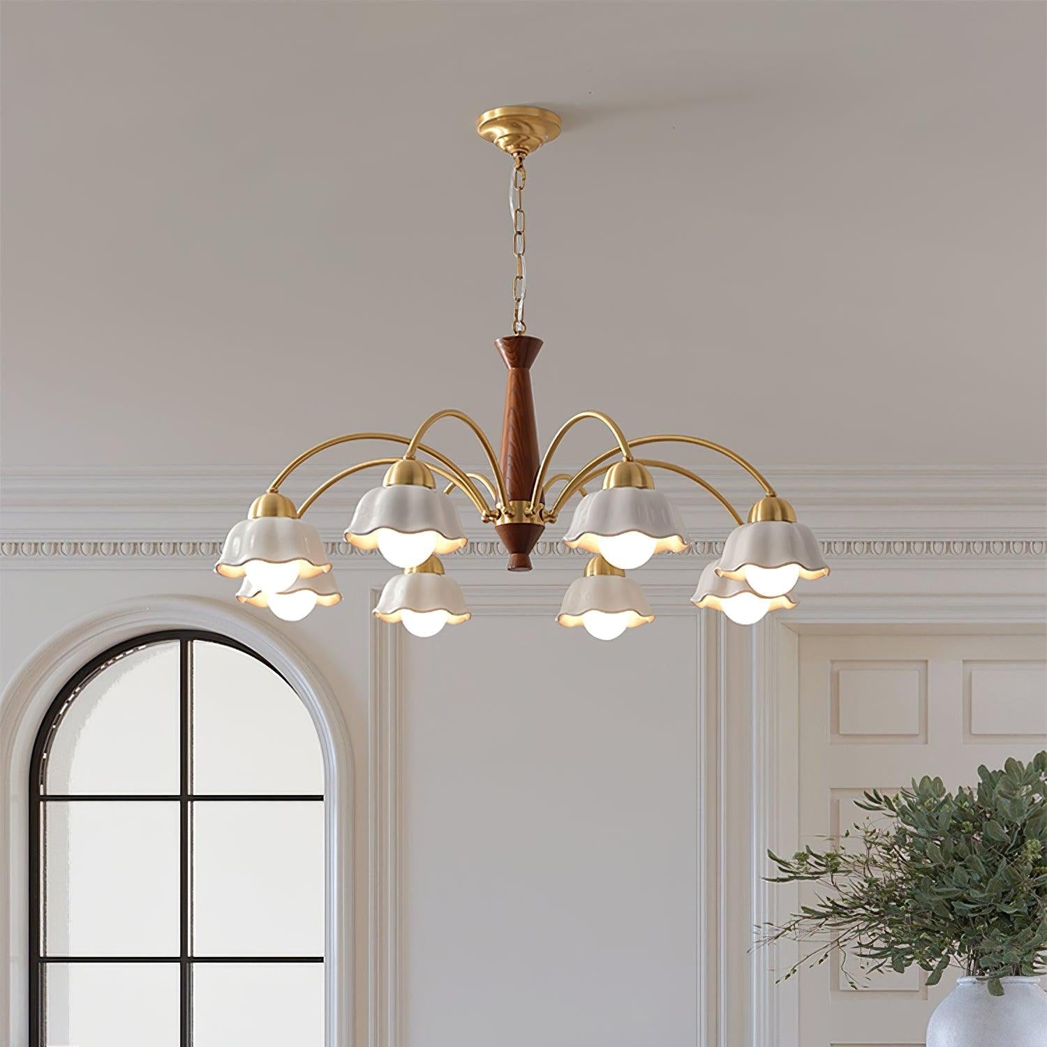 Bellin Floral Chandeliers Wood Ceramic - Neutralighting