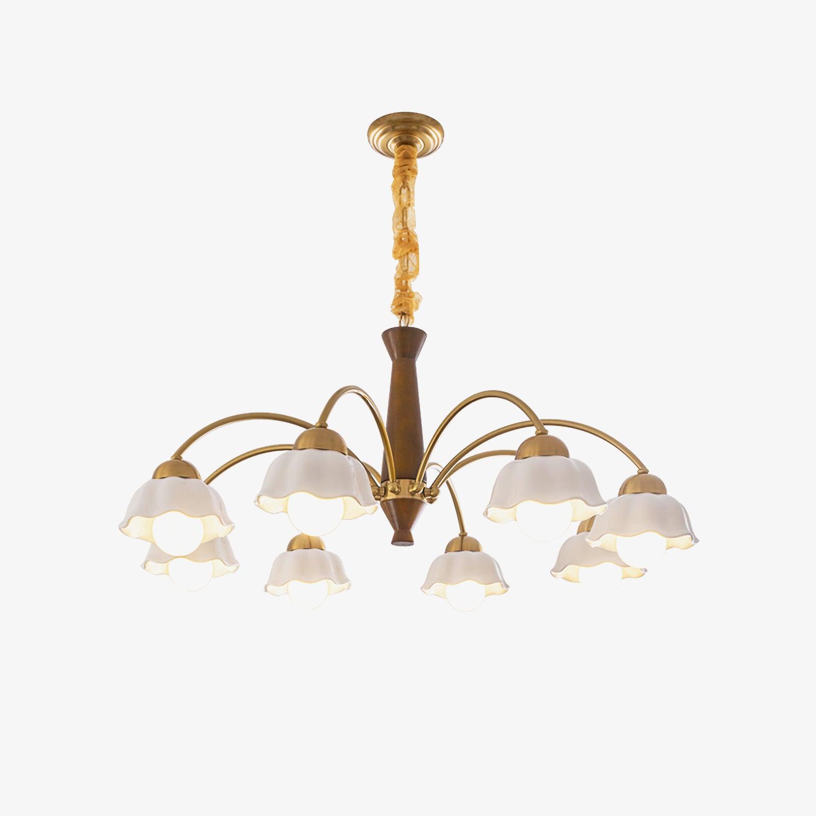 Bellin Floral Chandeliers Wood Ceramic - Neutralighting