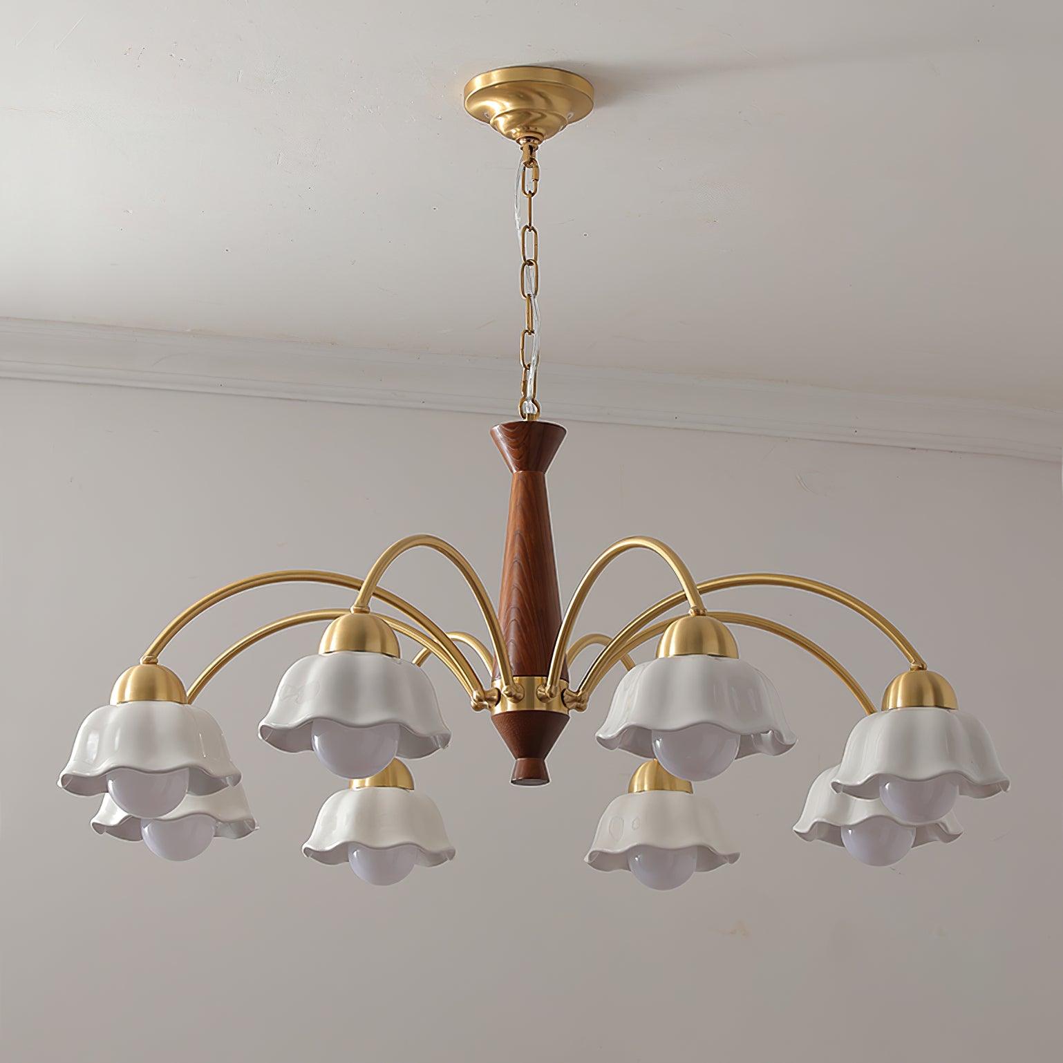 Bellin Floral Chandeliers Wood Ceramic - Neutralighting