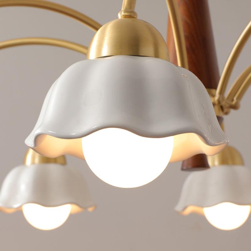 Bellin Floral Chandeliers Wood Ceramic - Neutralighting