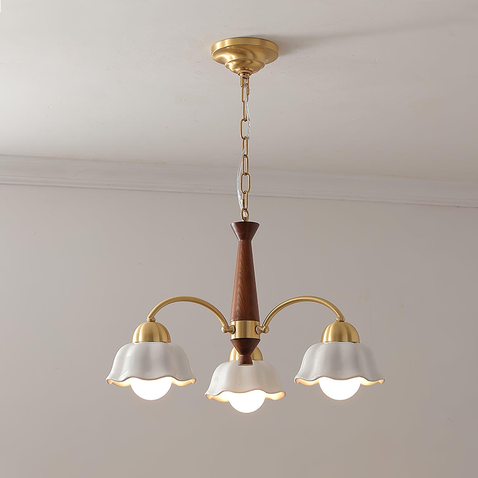 Bellin Floral Chandeliers Wood Ceramic - Neutralighting