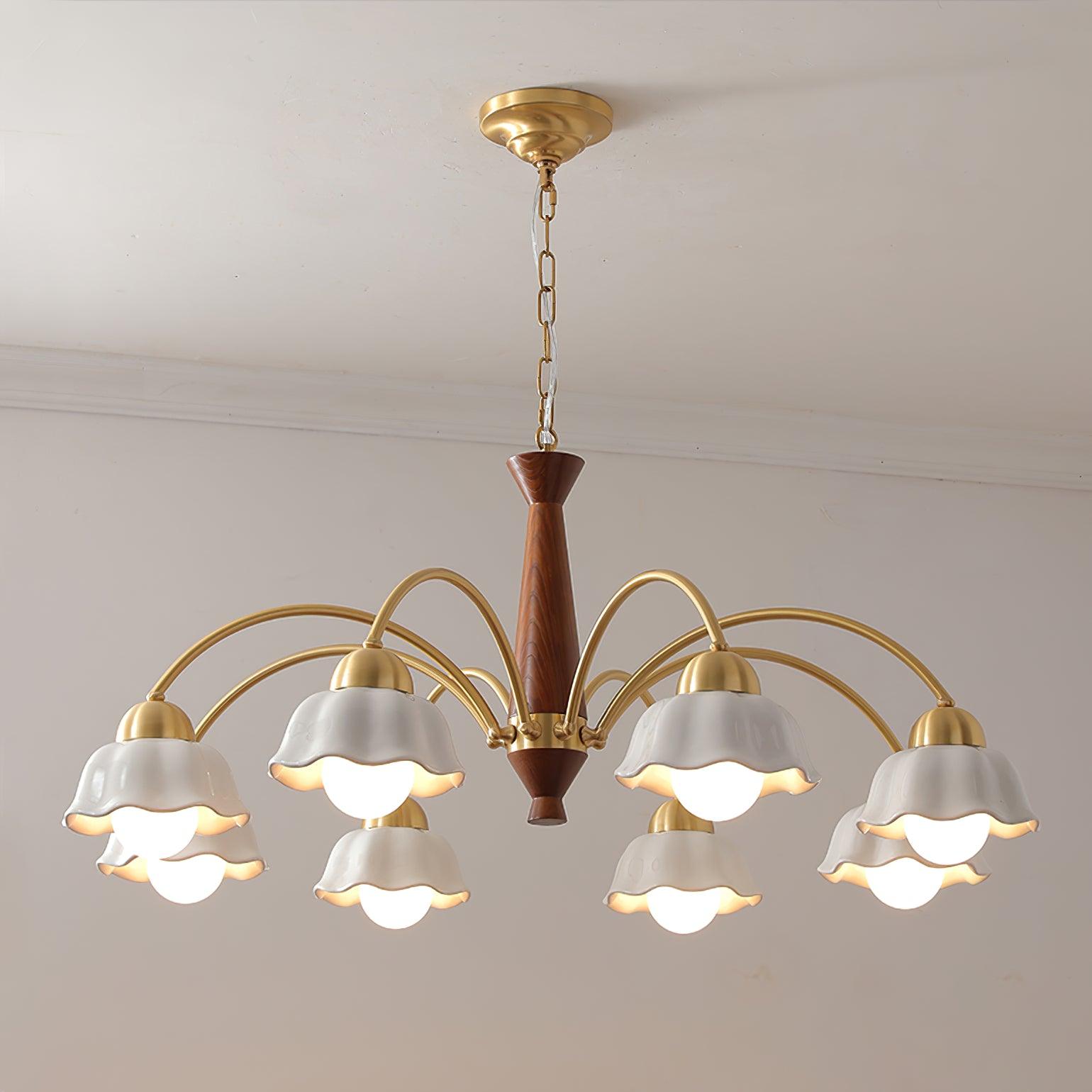 Bellin Floral Chandeliers Wood Ceramic - Neutralighting