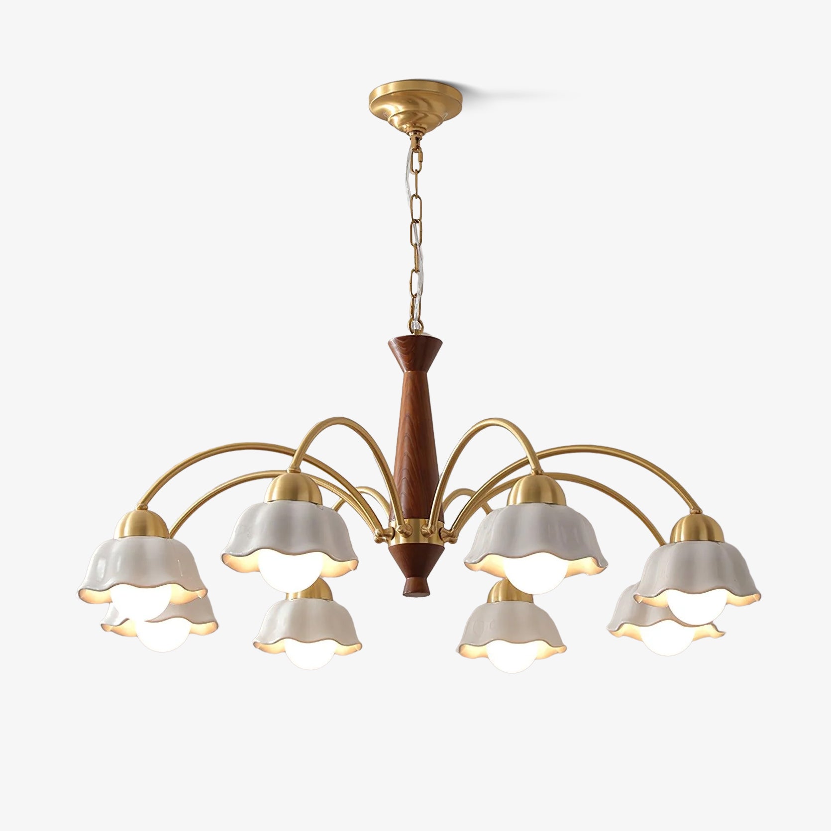 Bellin Floral Chandeliers Wood Ceramic - Neutralighting