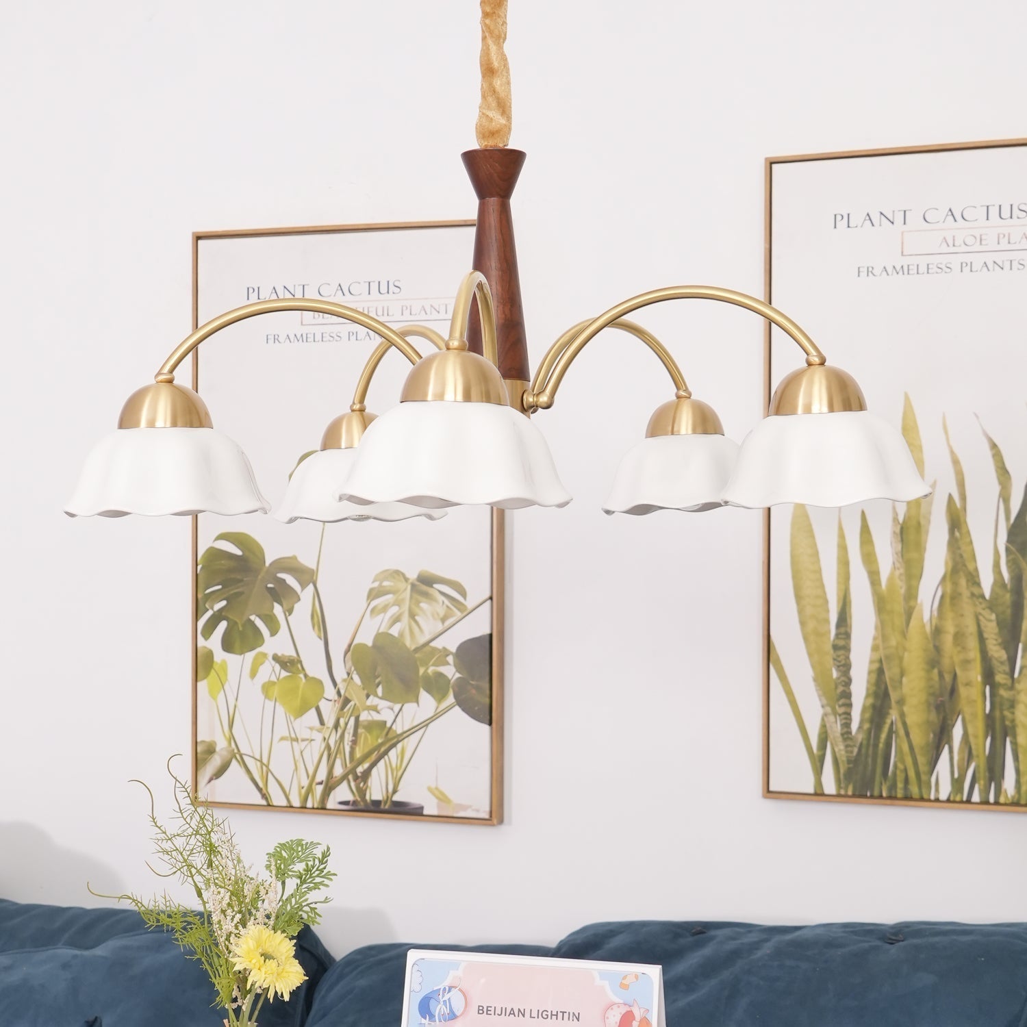 Bellin Floral Chandeliers Wood Ceramic - Neutralighting