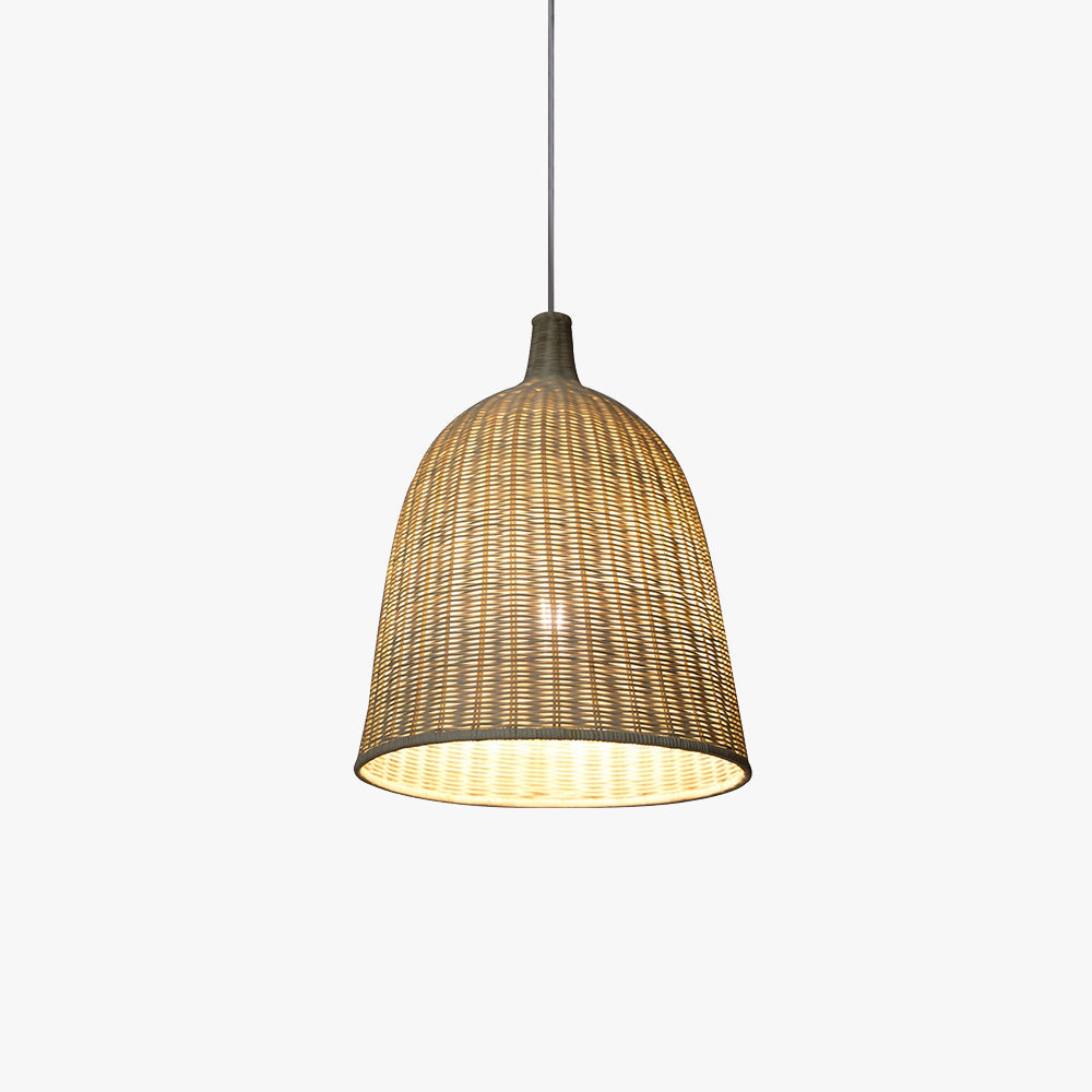 Muto Modern Rattan Pendant Light Over Dining Table/Bedroom - Neutralighting