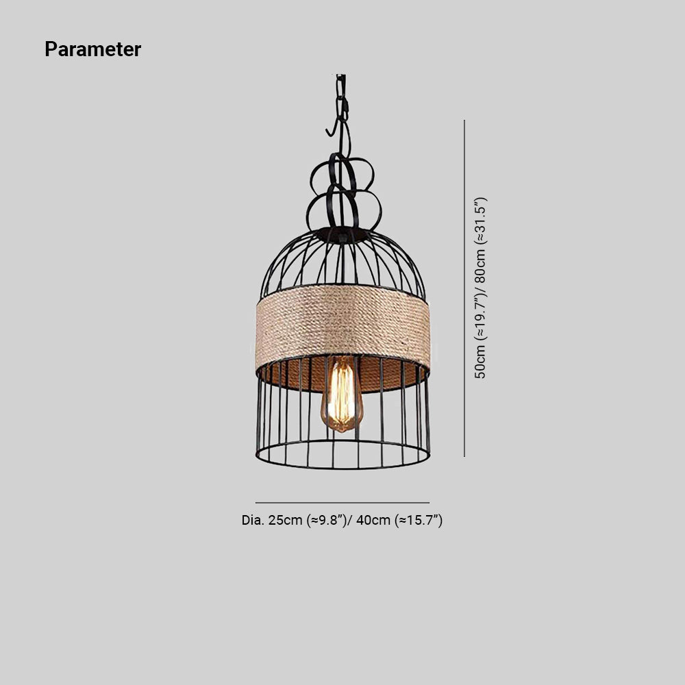 Epoch Design LED Birdcage Pendant Light Metal/Rope Cafe/Bar/Restaurant - Neutralighting
