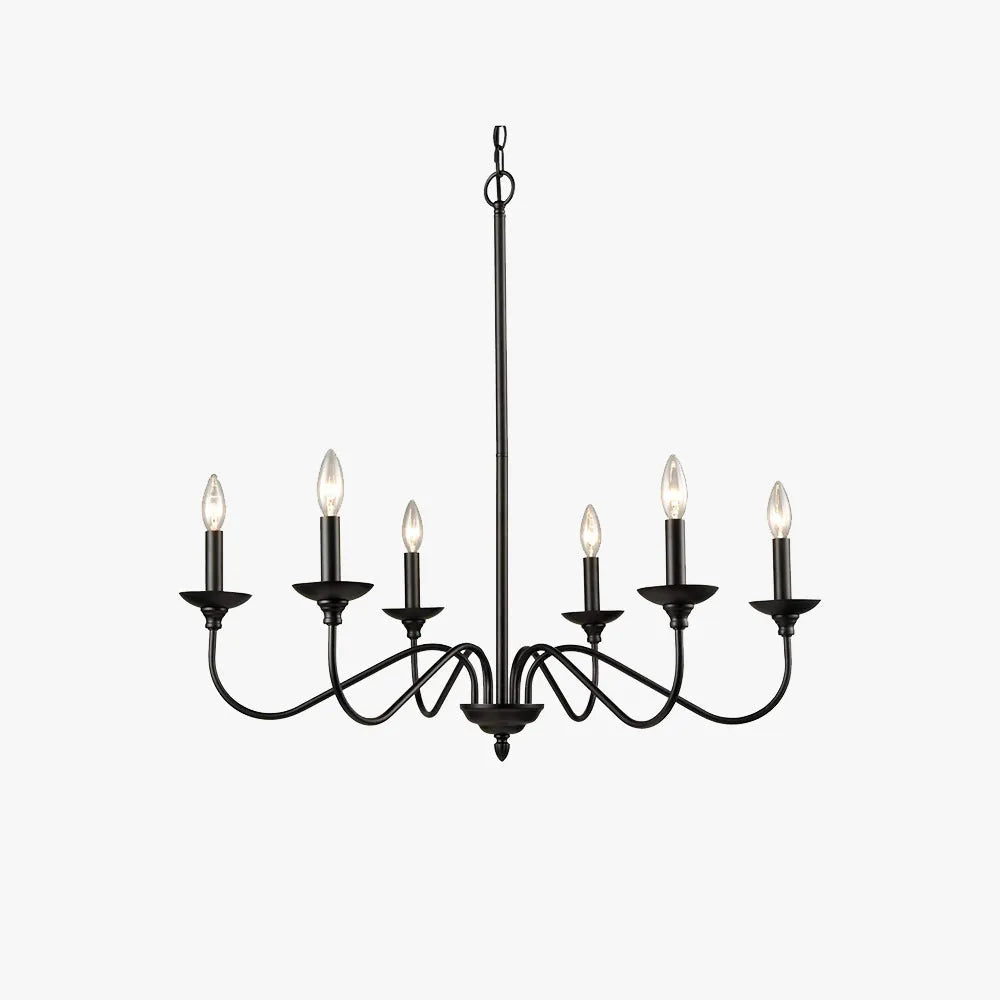 Silva Modern LED Chandelier Black Metal Bedroom Living Room