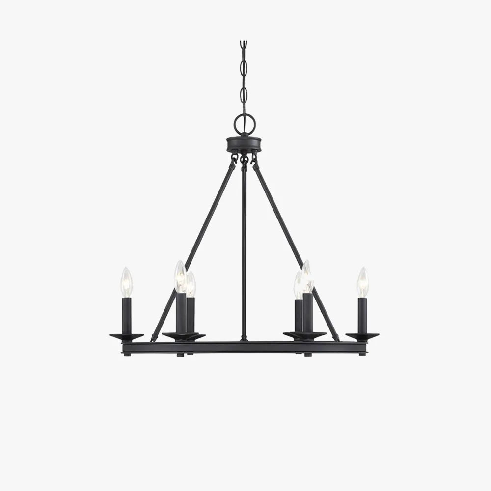 Silva Modern Candles Chandelier Black Metal Living Room/Bedroom - Neutralighting