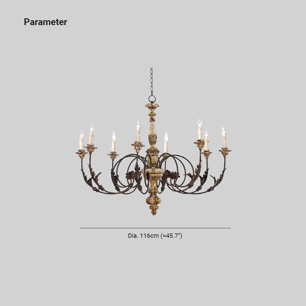 Silva Large Retro Creative Chandelier Brown Wood Metal Living Room - Neutralighting