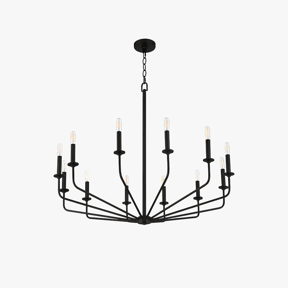 Silva Modern Industrial LED Chandelier Black Metal Living Room - Neutralighting