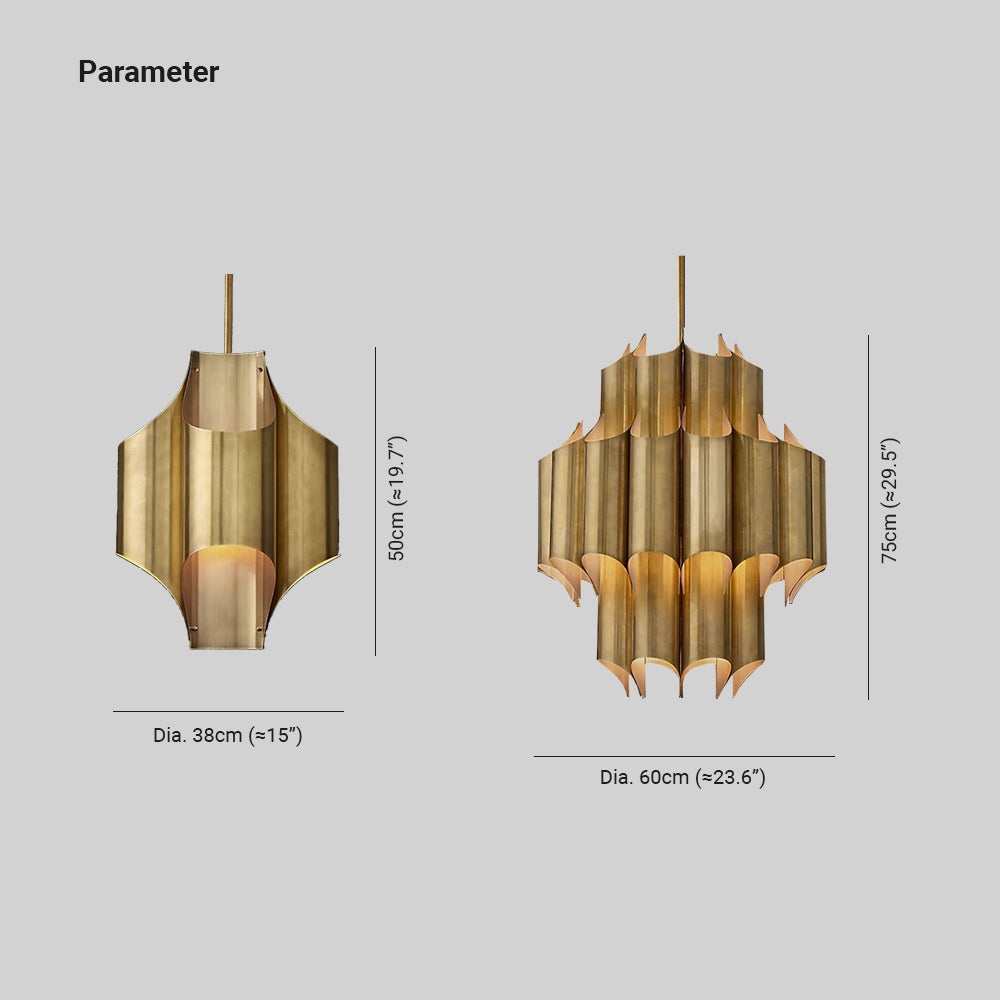 Arisha Simple Retro Creative Chandelier Brass Metal Bedroom - Neutralighting