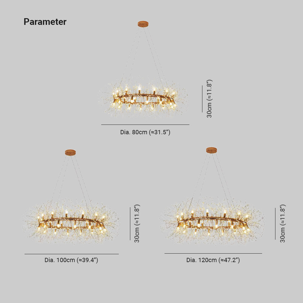 Arisha Modern Dandelion LED Pendant Light GoldCrystal Bedroom/Living Room - Neutralighting