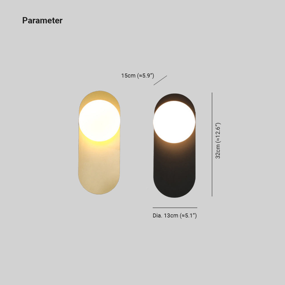 Valentina Modern LED Wall Lamp Black/Gold Glass Bedroom/Living Room - Neutralighting