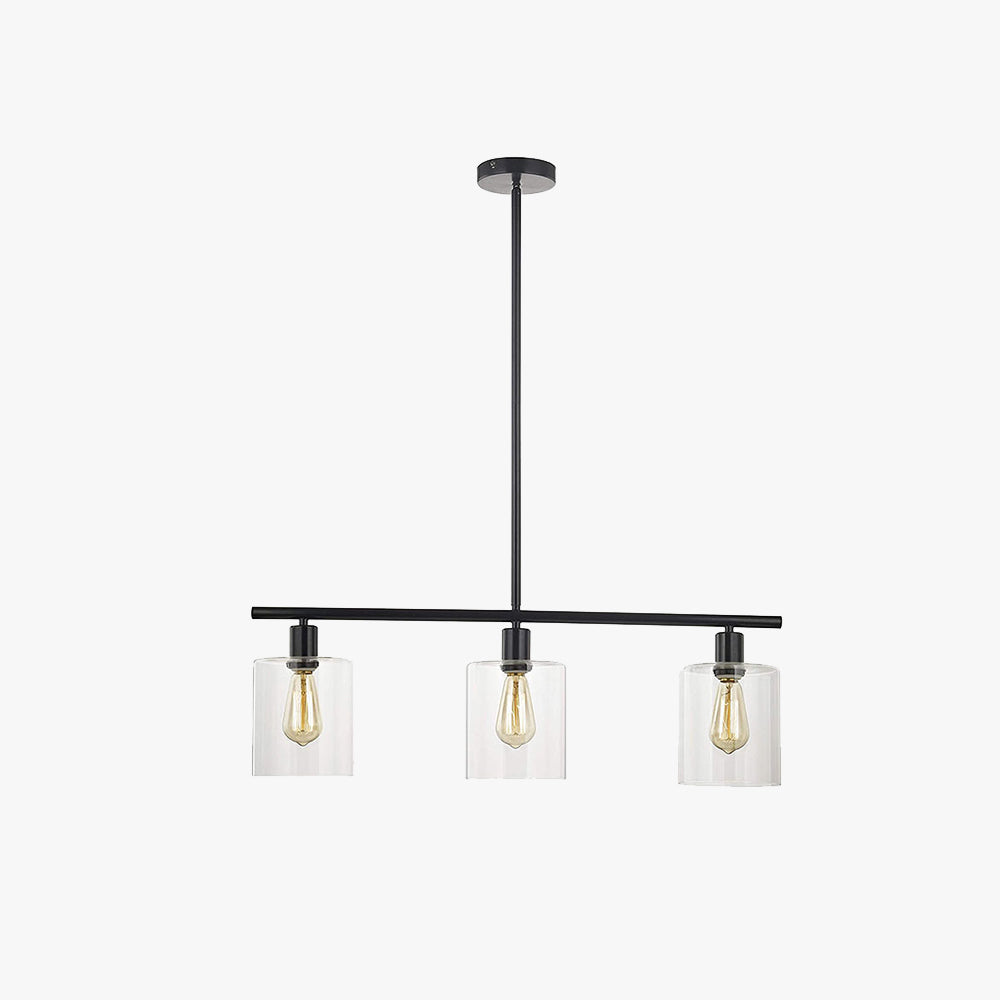 Arisha Industrial Minimalist LED Chandelier Black Metal Kitchen Island - Neutralighting