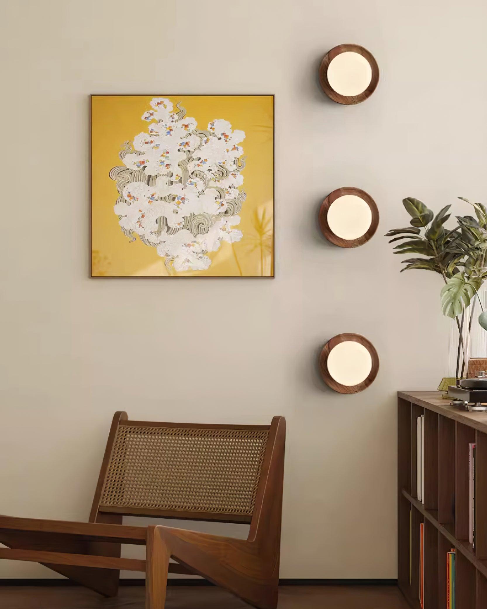 Wall Lamp Metal Body with Wood Rim Minimalist Style - Neutralighting