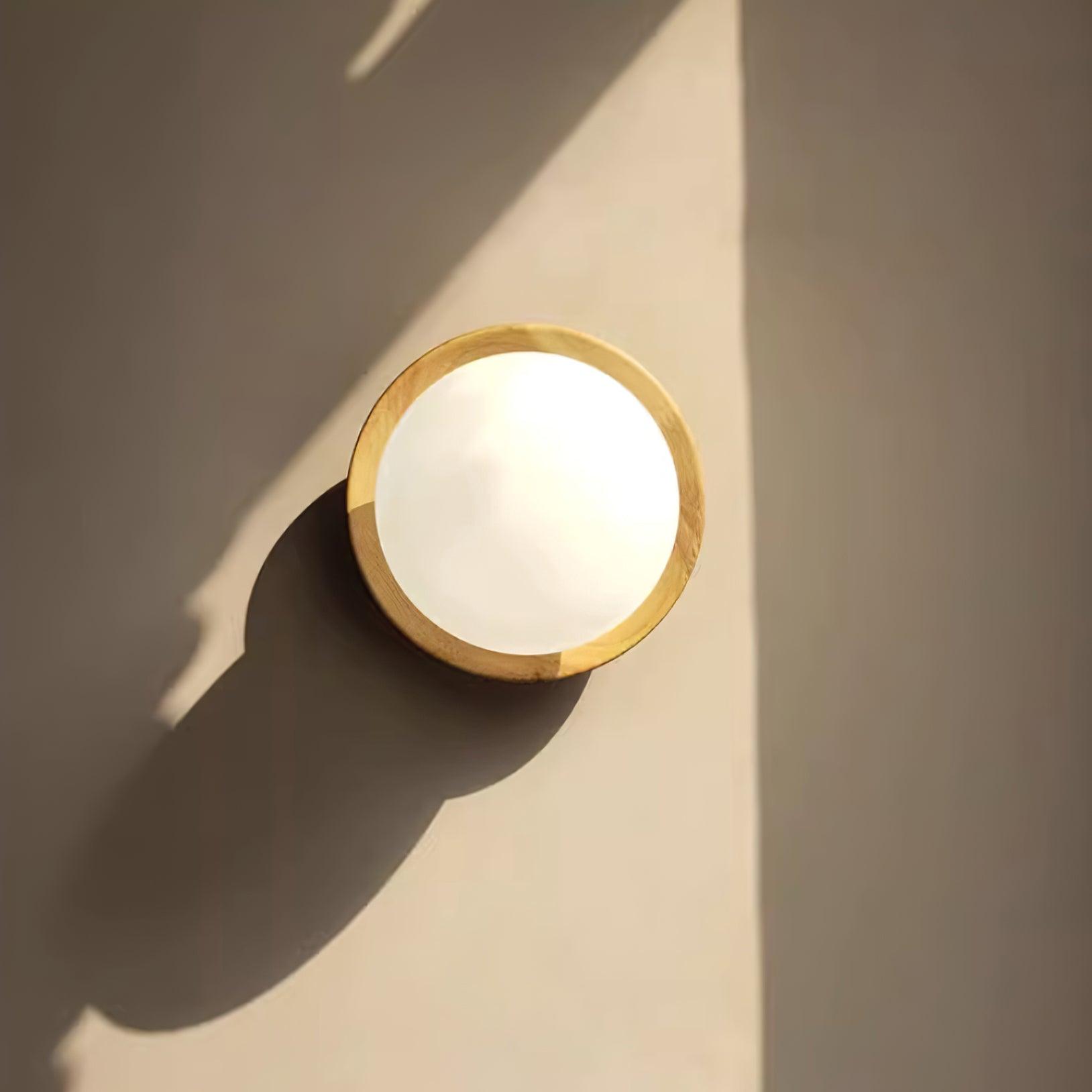 Wall Lamp Metal Body with Wood Rim Minimalist Style - Neutralighting