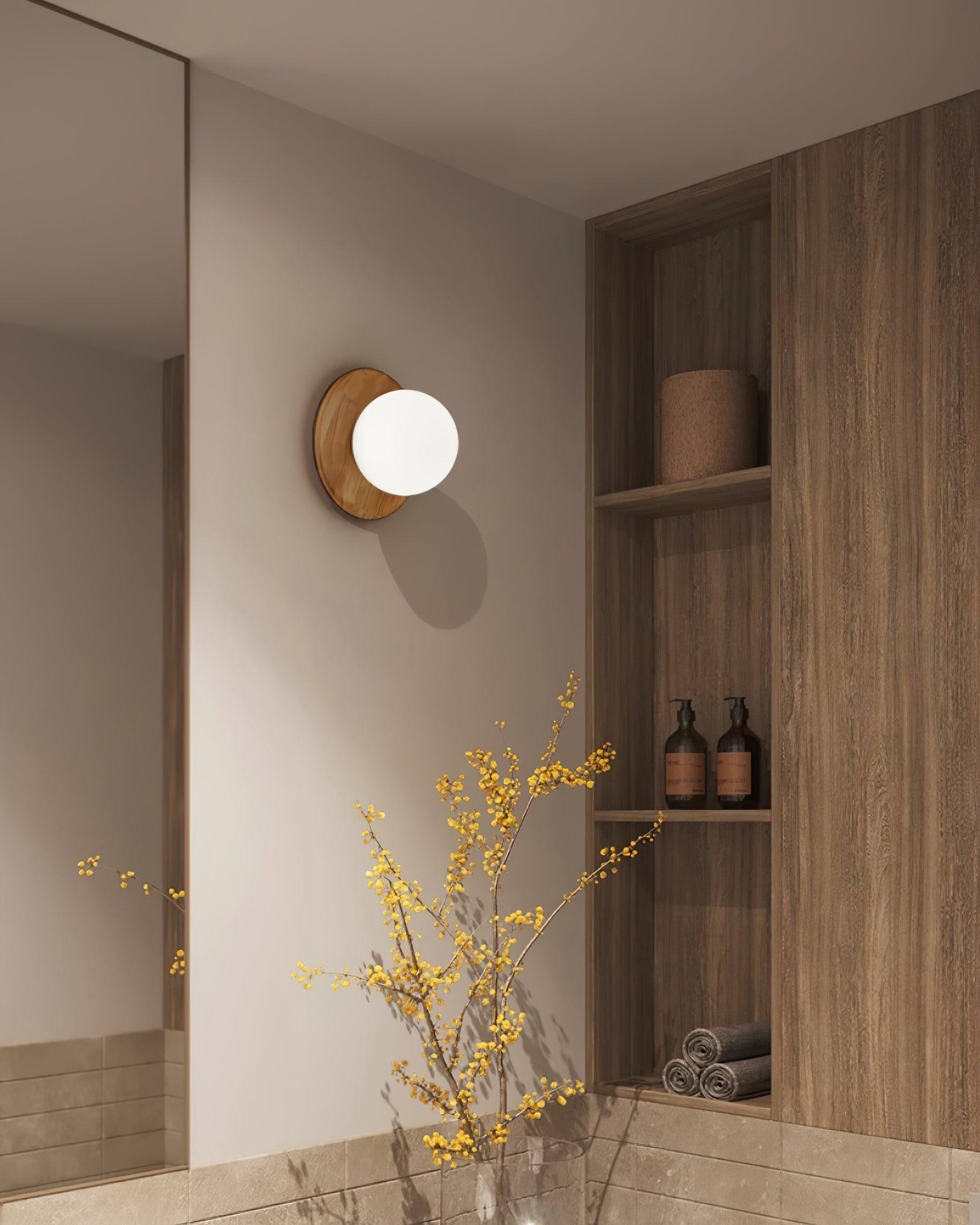 Wall Lamp Metal Body with Wood Rim Minimalist Style - Neutralighting