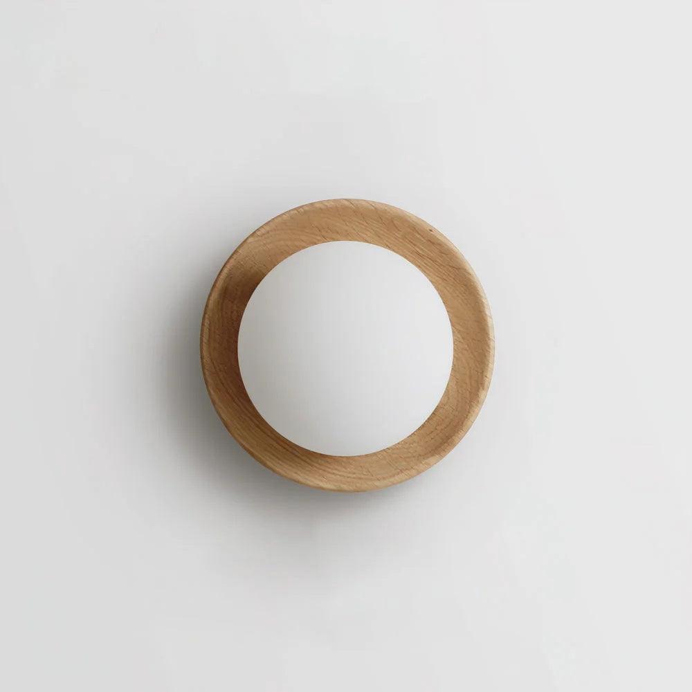 Wall Lamp Metal Body with Wood Rim Minimalist Style - Neutralighting