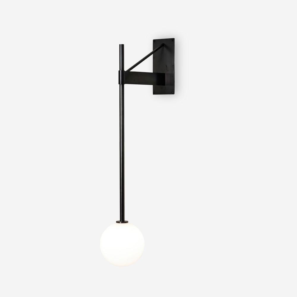 Wall Lamp Metal Rod Glass Globe Minimal Lamp Fixture Bedside - Neutralighting