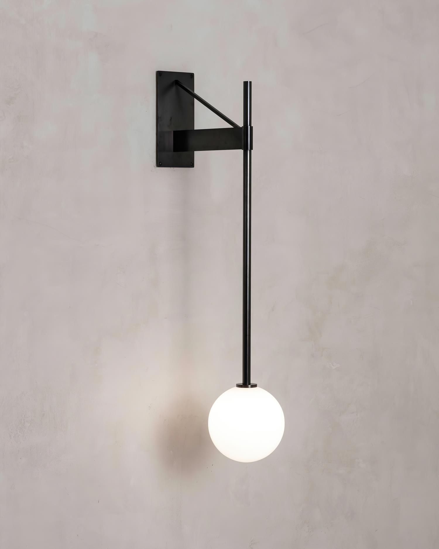 Wall Lamp Metal Rod Glass Globe Minimal Lamp Fixture Bedside - Neutralighting