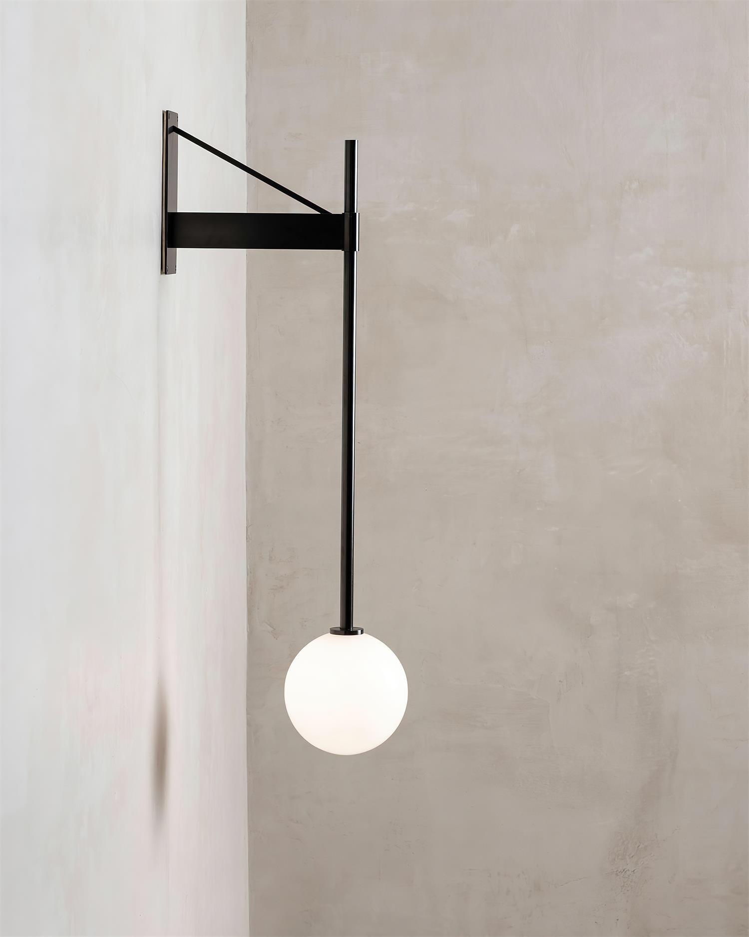 Wall Lamp Metal Rod Glass Globe Minimal Lamp Fixture Bedside - Neutralighting