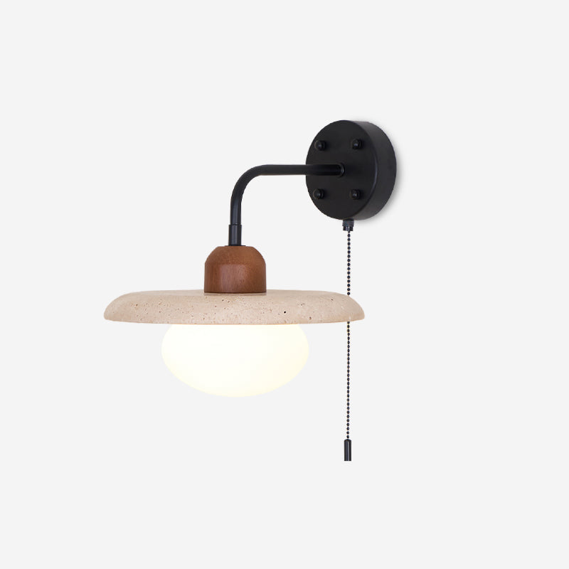 Solaro Travertine Wall Light Pull Chain Switch - Neutralighting