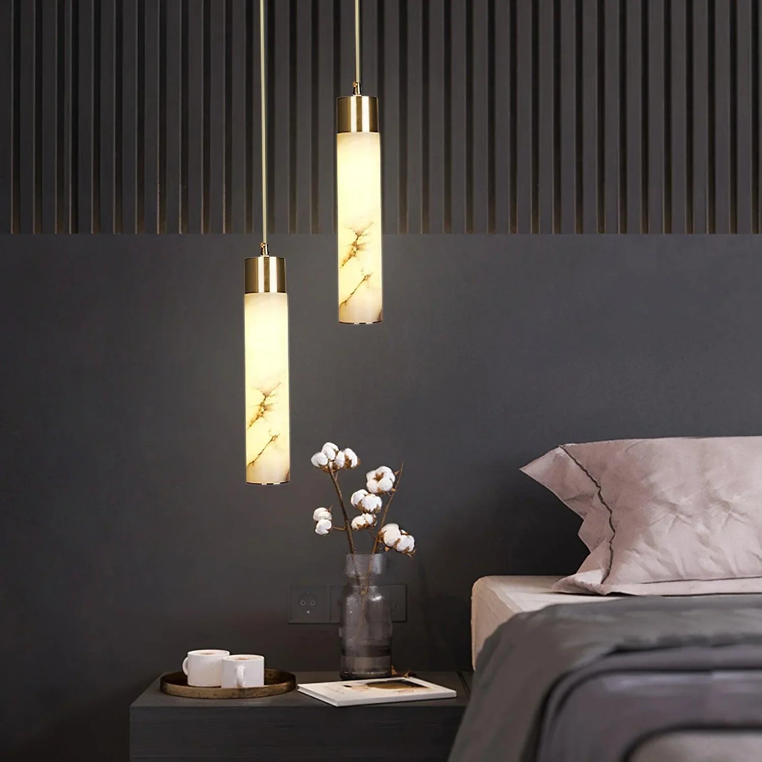 Dike White Alabaster Pendant Light - Neutralighting