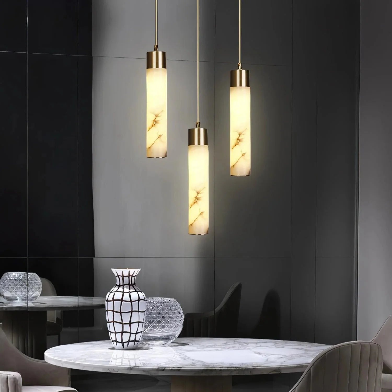 Dike White Alabaster Pendant Light - Neutralighting