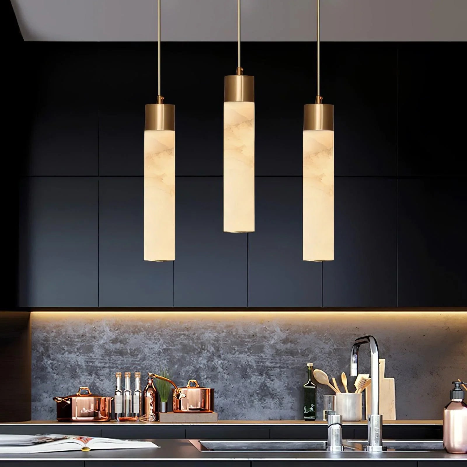 Dike White Alabaster Pendant Light - Neutralighting