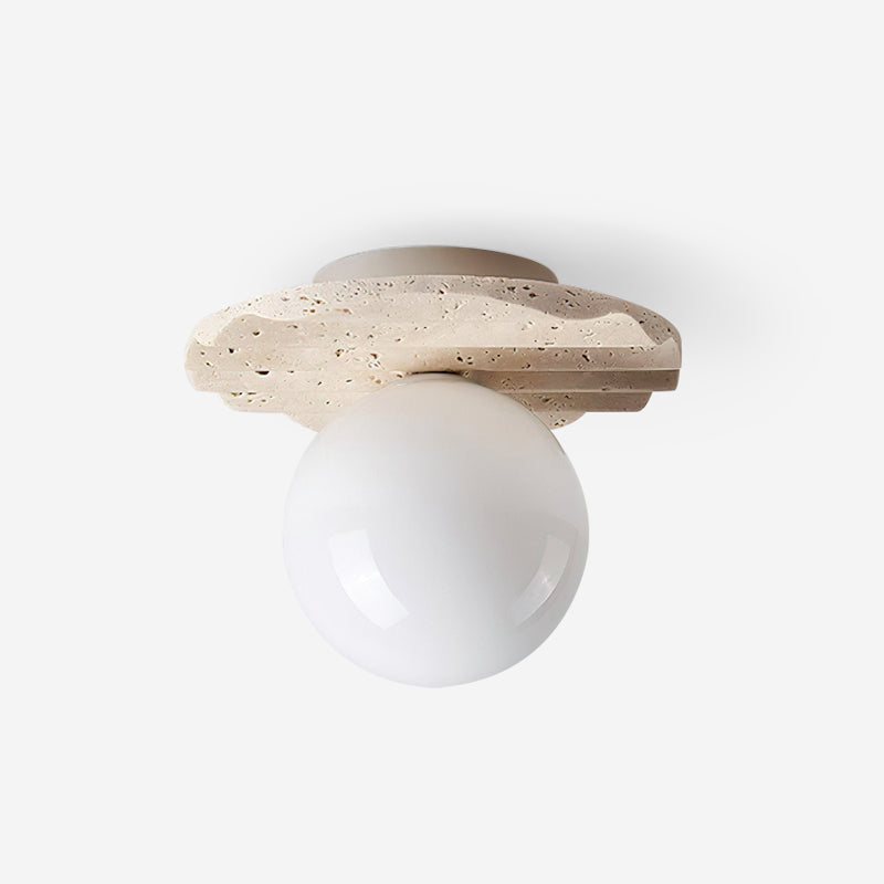 Ritta Ceiling Light Travertine Glass - Neutralighting
