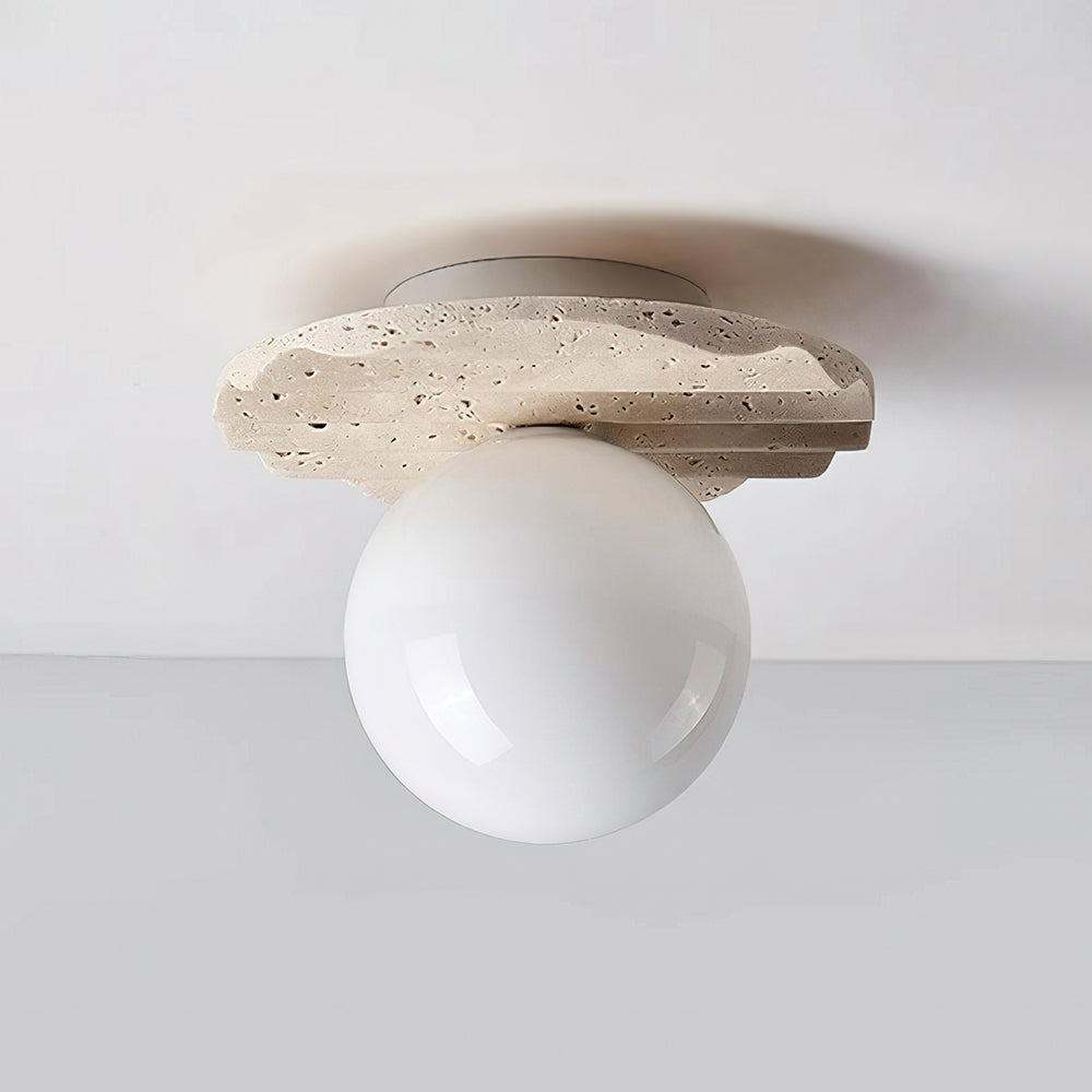 Ritta Ceiling Light Travertine Glass - Neutralighting