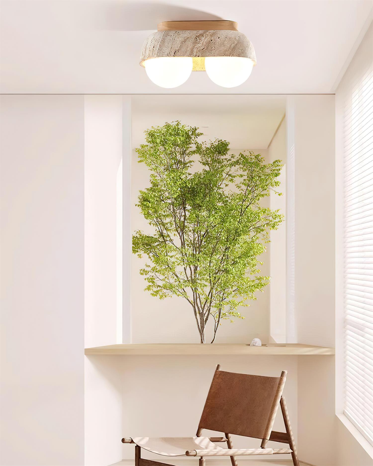 Ritta Ceiling Light Travertine Rectangular - Neutralighting