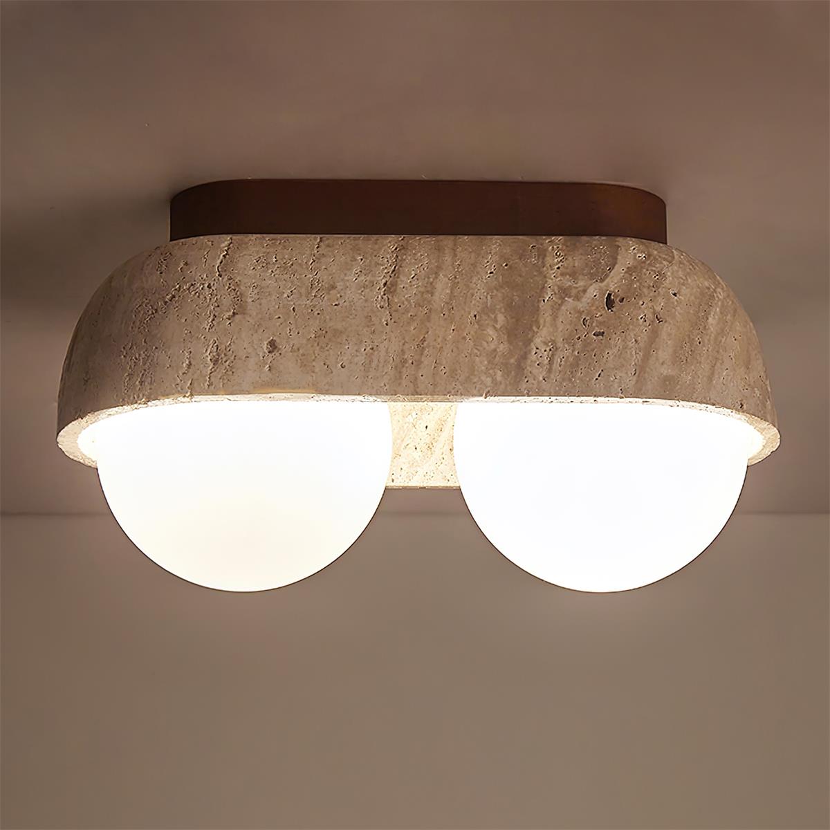 Ritta Ceiling Light Travertine Rectangular - Neutralighting