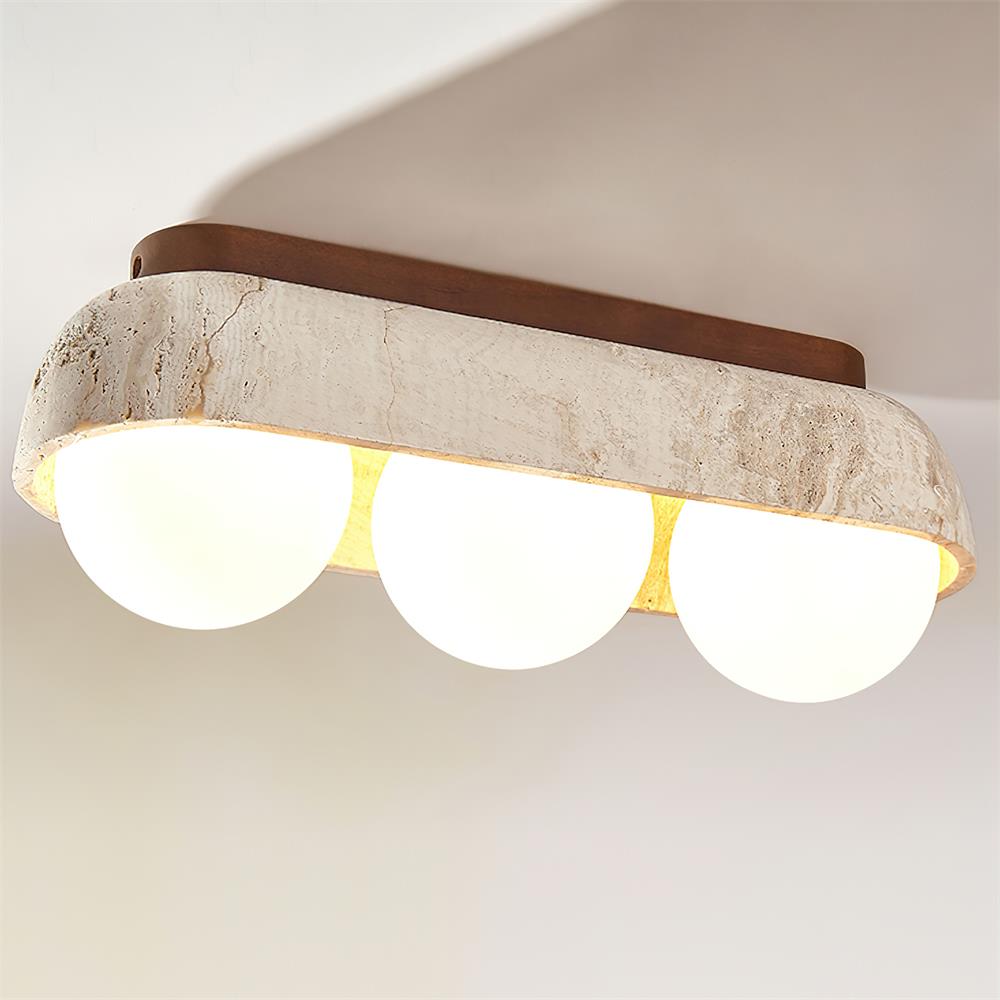Ritta Ceiling Light Travertine Rectangular - Neutralighting