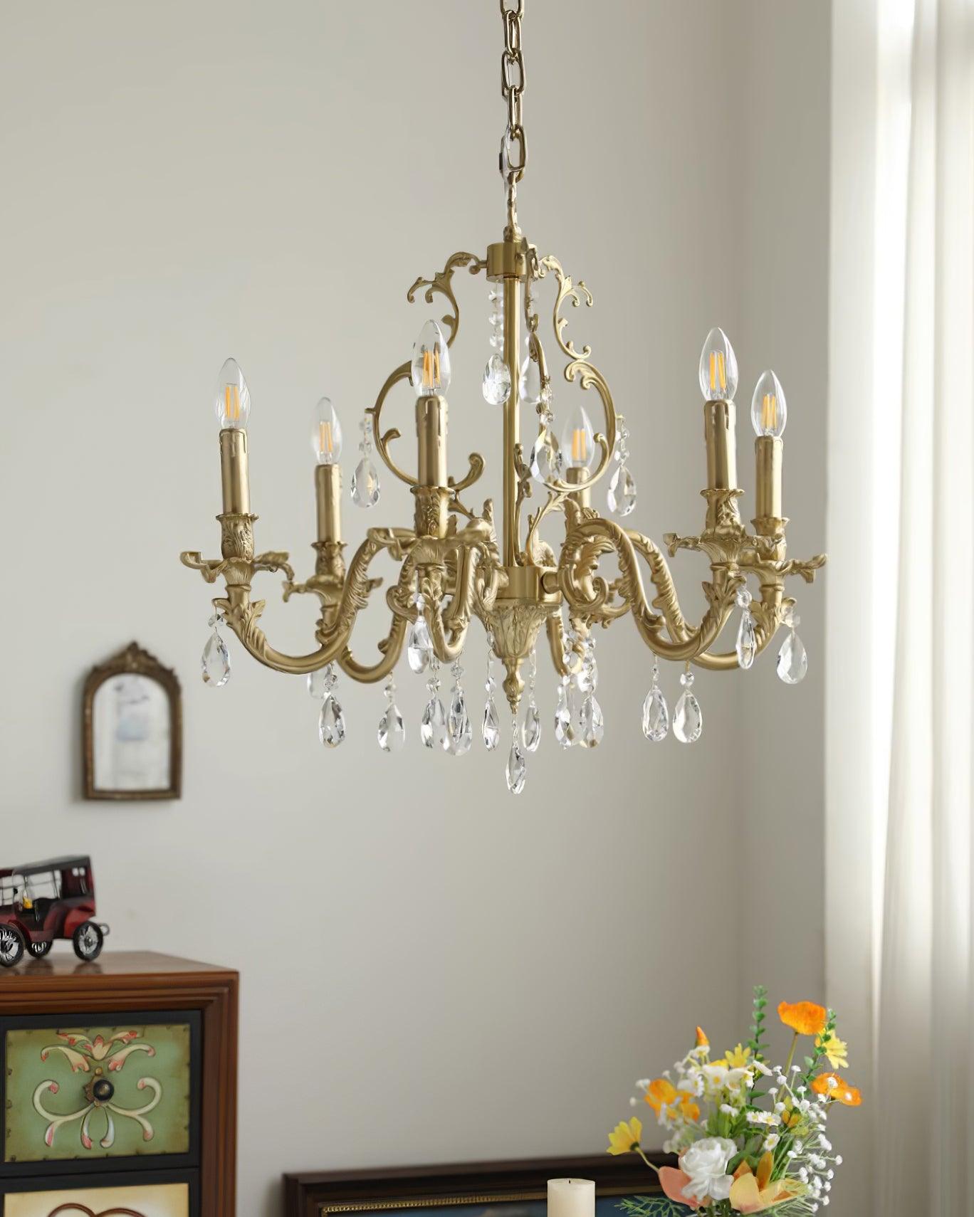 Elvion Classic Brass Crystal Chandelier - Neutralighting