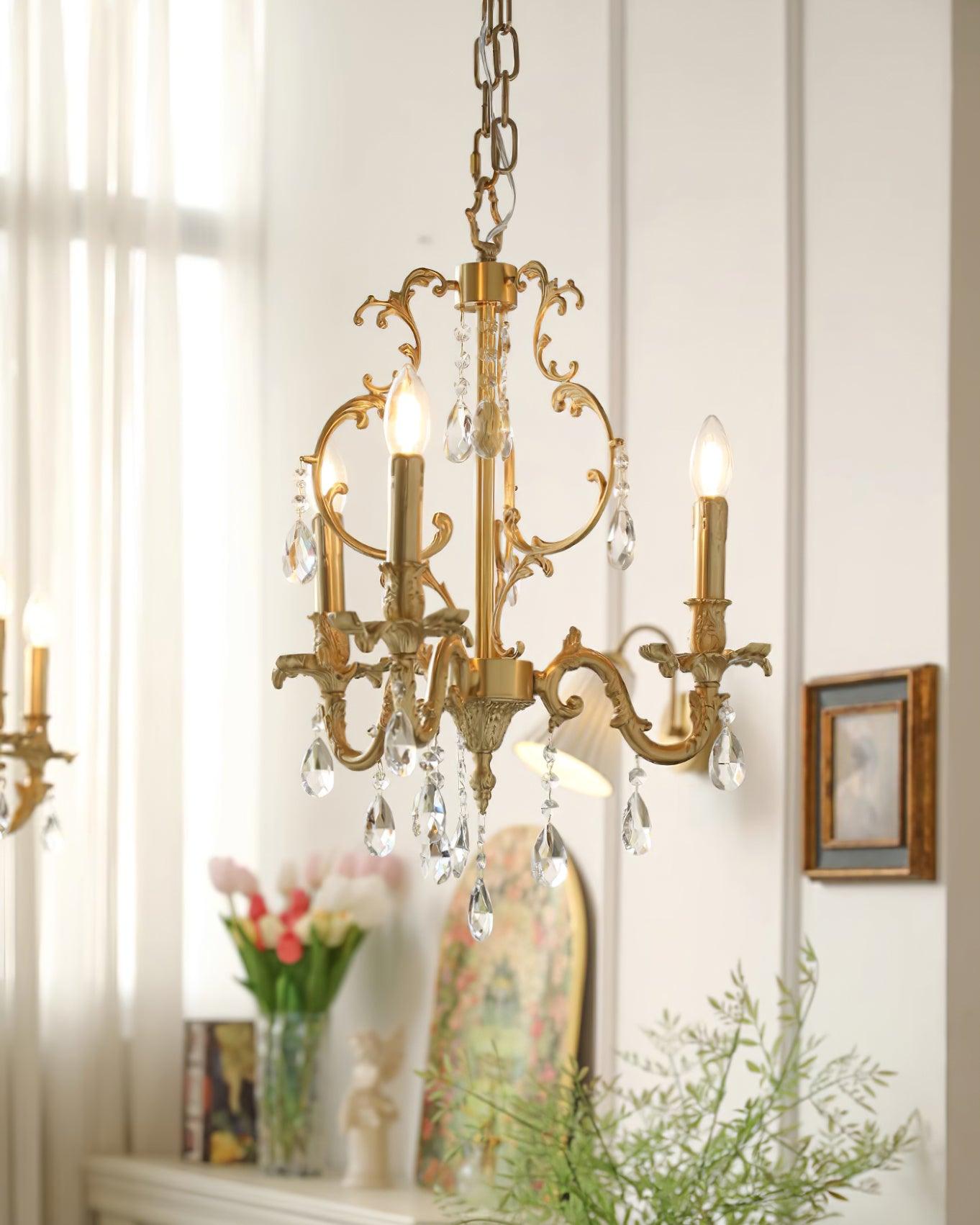 Elvion Classic Brass Crystal Chandelier - Neutralighting