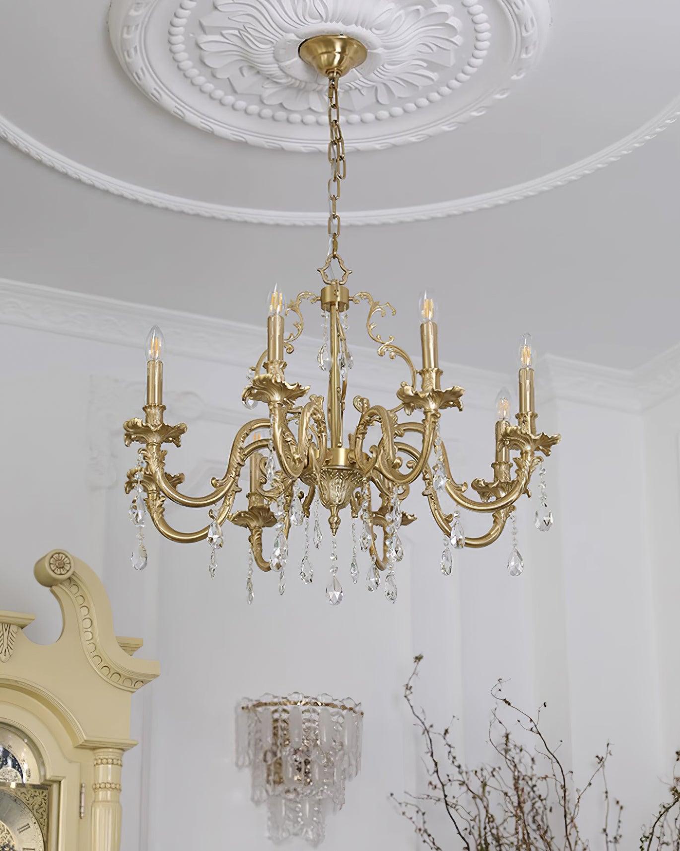 Elvion Classic Brass Crystal Chandelier - Neutralighting