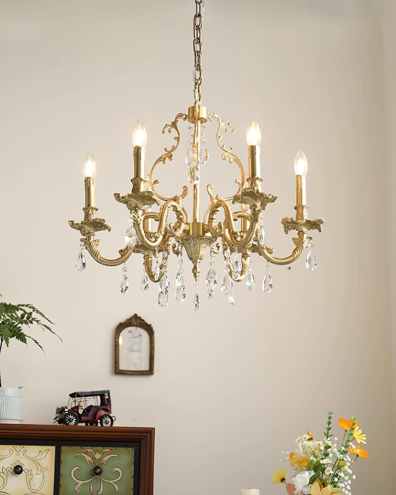 Elvion Classic Brass Crystal Chandelier - Neutralighting