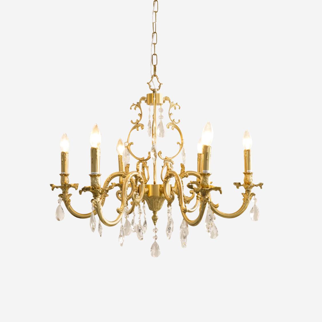 Elvion Classic Brass Crystal Chandelier - Neutralighting