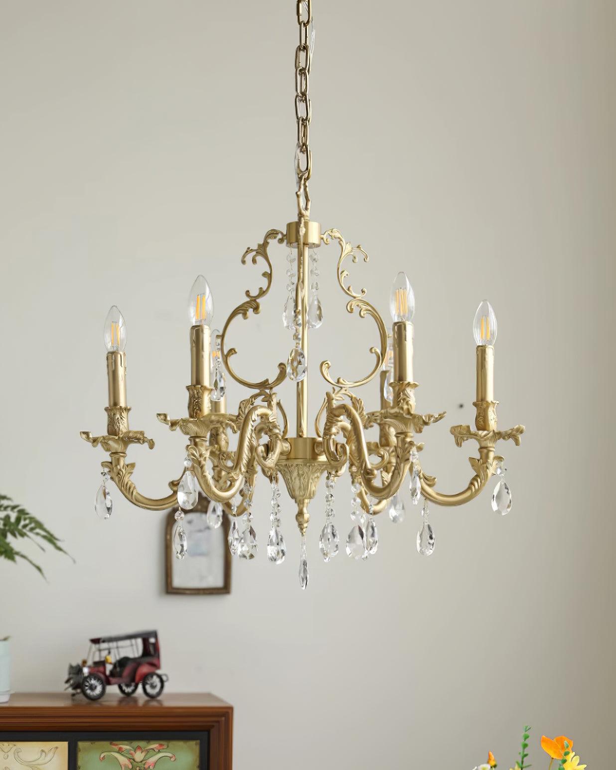 Elvion Classic Brass Crystal Chandelier - Neutralighting