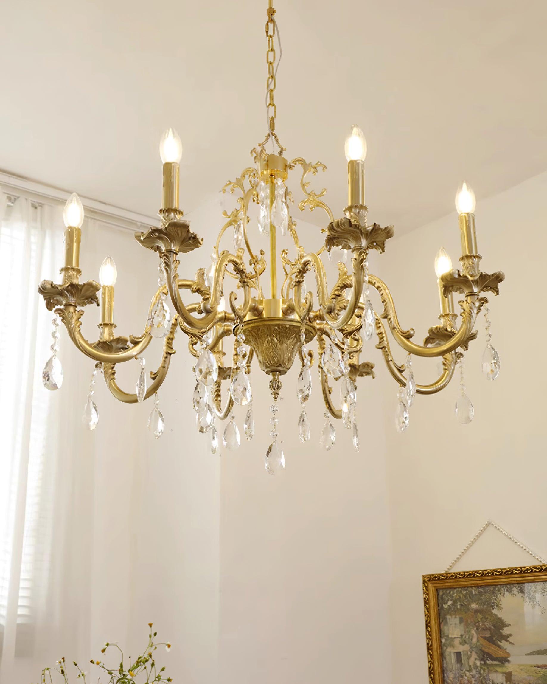 Elvion Classic Brass Crystal Chandelier - Neutralighting
