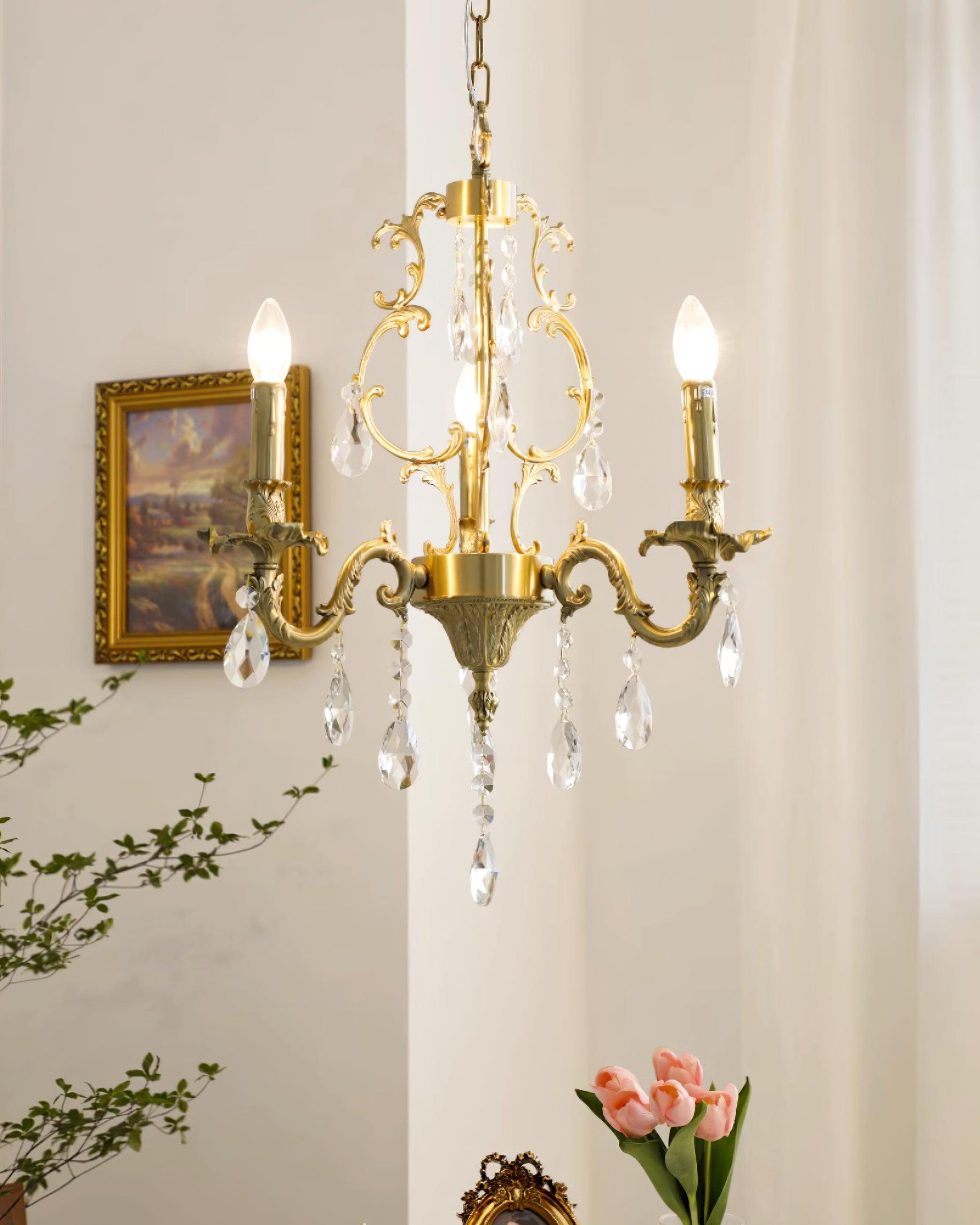 Elvion Classic Brass Crystal Chandelier - Neutralighting